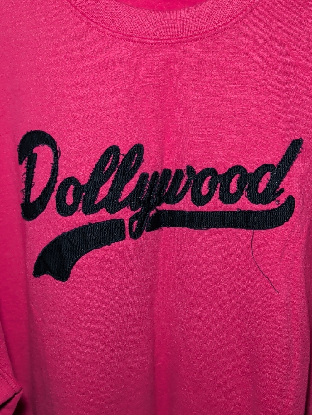 Dollywood Embroidered Sweatshirt Hot Pink Navy Dolly Parton Women's Size 2XL - Picture 2 of 5